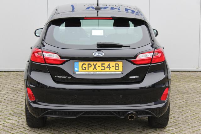 Ford FIESTA 1.0-125pk EcoBoost Mild-Hybrid ST-Line AUTOMAAT ! Gun uzelf het gemak, comfort en plezier van een automaat ! Volautm. airco, LED verlichting, navigatie, draadloze telefoonlader, stuur-, stoel- en voorraamverw., cruise control, parkeersensoren achter, lane