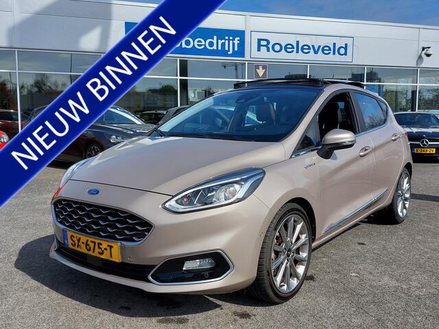 Ford FIESTA 1.0 EcoBoost 101pk Automaat Vignale 5-Deurs | Navi | Apple Carplay+Android Auto | B&O Sound | Clima | Adap.Cruise | Leder+Stoelverwarming | Panorama Schuifdak | Pdc V+A+Assist+Camera | 17''lm