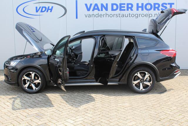 Ford FOCUS Wagon 1.0-155pk EcoBoost Mild-Hybrid Active AUTOMAAT ! Trekgewicht 1.500kg ! Slechts 8.100km ! Volautm. airco dual, navigatie, telefoonvoorb., adaptive cruise control, LED verlichting, metallic lak, camera, front-, lane- en side assist, LM wielen, Isofix 
