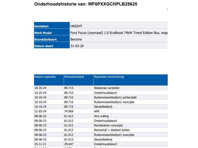 Ford FOCUS Wagon 1.0 EcoBoost Edition Business Trekhaak / Navigatie / Pdc.V+A / Lm velgen / Cruis Controle /