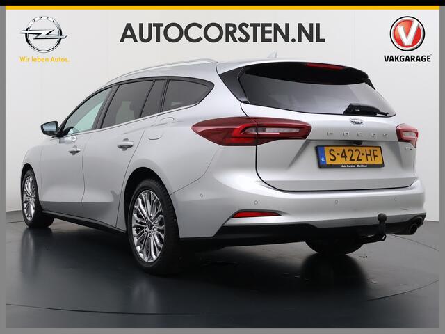 Ford FOCUS Wagon T 125PK Hybride Trekhaak Navi Camera LED Dual-ECC Keyless FordPass-ConnectStoel+Stuur+Voorruitverwarming Apple Carplay Android Auto Cruise Control Pdc Titanium Style DAB Bluetooth Lmv 17" Ecc GSM Draadloos Opladen Led Privacy Glas Isofix Lane Assist