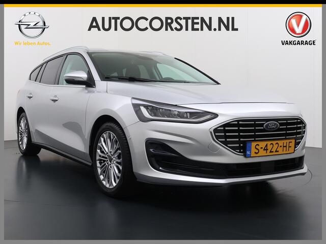 Ford FOCUS Wagon T 125PK Hybride Trekhaak Navi Camera LED Dual-ECC Keyless FordPass-ConnectStoel+Stuur+Voorruitverwarming Apple Carplay Android Auto Cruise Control Pdc Titanium Style DAB Bluetooth Lmv 17" Ecc GSM Draadloos Opladen Led Privacy Glas Isofix Lane Assist