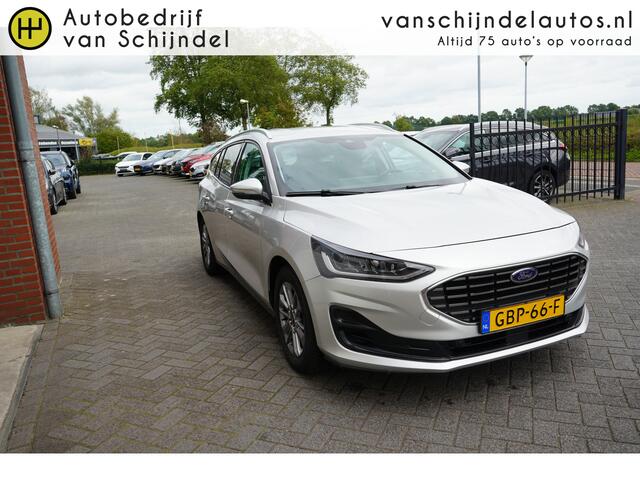 Ford FOCUS Wagon 1.0 ECOBOOST HYBRID 155PK TITANIUM *NL AUTO* 1500KG TREKGEWICHT DEALER ONDERHOUDEN NAVIGATIE ANDROID/APPLECARPLAY ECC AIRCO CRUISECONTROL LED PDC V+A 16INCH PRIVACYGLAS BLUETOOTH ENZ...