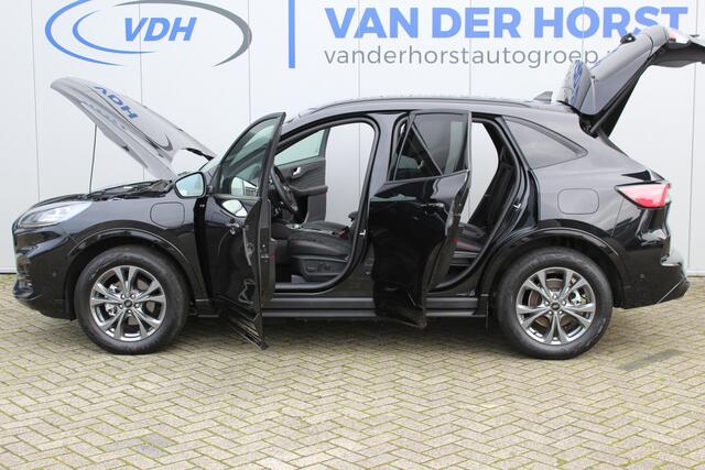 Ford KUGA 2.5-225pk PHEV ST-Line X. Let op ! Slechts 9.600km ! Volautm. airco dual, stoel- en voorraamverwarming, side- en lane assist, metallic lak, navigatie, telefoonvoorb., camera v+a, keyless entry/keyless go, elektr. achterklep, LM wielen, B&O soun