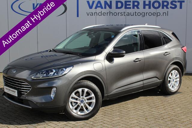 Ford KUGA 2.5-225pk PHEV Titanium X Plug-In Hybrid. Fabr. garantie t/m 07-04-2028 ! Slechts 10.000km ! Autm. airco dual, stoel-, stuur- en voorraamverw., LED verl., B&O soundsyst., metallic lak, cruise control, camera, LM wielen, elektr. achterklep en best. stoel e