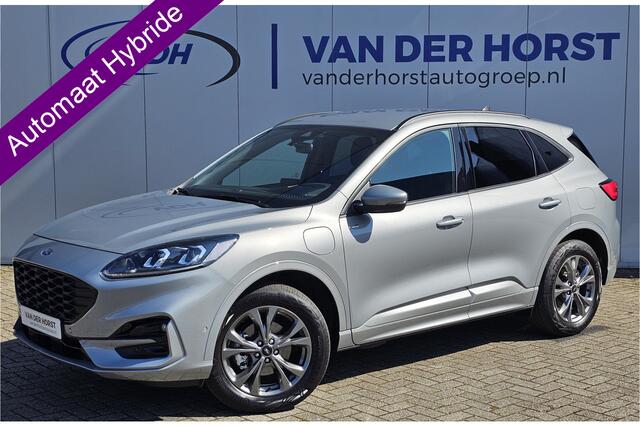 Ford KUGA 2.5-225pk PHEV ST-Line X. Fabr. garantie t/m 04-03-2028 ! Slechts 13.000km ! Autm. airco dual, side- en lane assist, camera v+a, parkeersensoren, elektr. achterklep, stoel-, stuur- en voorraamverw., metallic lak, head-up displ., B&O soundsyst., adapt. cru