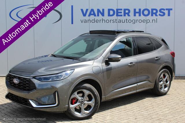 Ford KUGA 2.5-243pk PHEV ST-Line X. Nieuwste model ! Van ¤. 54.937,- voor ¤. 44.450,- ! Trekgewicht van 2.100kg ! Schuif / kanteldak Elektrisch inklapbare Trekhaak, vooruit, stuur, stoelverwarming V+A, 360 Camera, HUB, Apple/Androidauto, Elektrisch verstelbare sto
