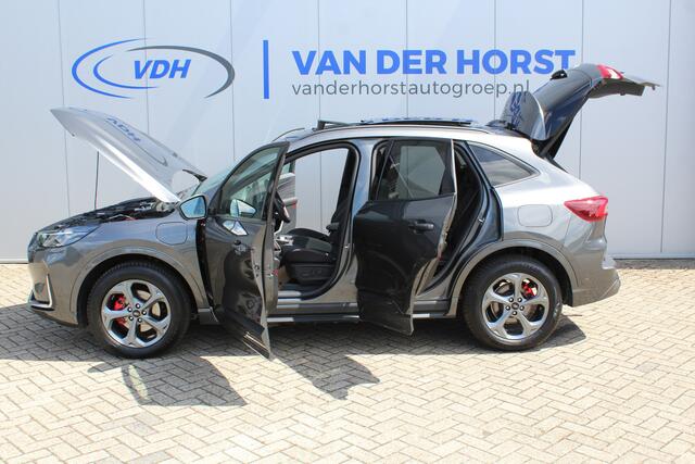 Ford KUGA 2.5-243pk PHEV ST-Line X. Nieuwste model ! Van ¤. 54.937,- voor ¤. 44.450,- ! Trekgewicht van 2.100kg ! Schuif / kanteldak Elektrisch inklapbare Trekhaak, vooruit, stuur, stoelverwarming V+A, 360 Camera, HUB, Apple/Androidauto, Elektrisch verstelbare sto
