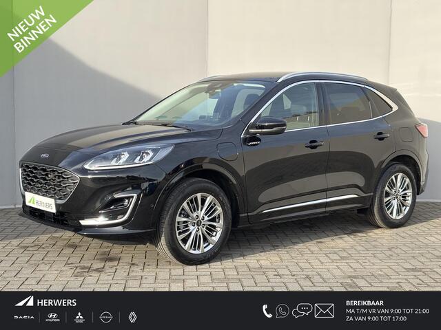 Ford KUGA 2.5 PHEV Plug-in Vignale Automaat / Fabrieksgarantie tot 04/2026 / Dealer Onderhouden / 1.500kg Trekgewicht / HUD / Driver Assistance Pack / Technology Pack / Stuur-, Stoel en Achterbank verwarming / Adaptieve CC / Apple Carplay Android Auto /
