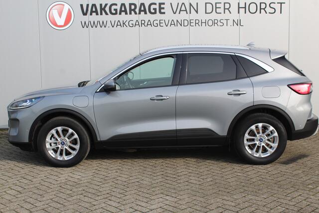 Ford KUGA 2.5-225 pk PHEV Titanium X Plug-in Hybrid. Hybride rijden voor een reëel bedrag ! Adapt. cruise cntrl, Autm. airco, Side- en lane assist, Stoel-, stuur-, voorraam- en achterbank verwarming, Camera v+a, LM wielen, metallic lak, navigatie, telefoonvoorb., B