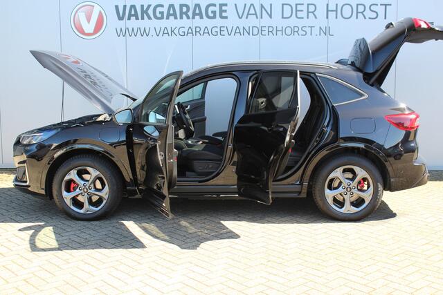 Ford KUGA 2.5-243pk PHEV ST-Line X. Trekgewicht 2.100kg ! Nieuw model ! Van ¤. 54.937,- voor ¤. 43.735,- ! Trekgewicht van 2.100kg ! Elektr. panodak, Elektr. inklapb. trekhaak, stoel-, stuur- en voorraamverw., camera v+a, HUD, Apple carplay/Android auto, Elektr. ve