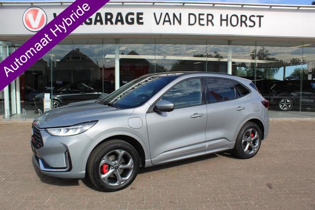 Ford KUGA 2.5-243pk PHEV ST-Line X , Trekgewicht 2100kg Febr. 2026, slechts 12.000km ! Autm. airco dual, elektr. panodak, elektr. trekhaak, elektr. achterklep, leer/alcantara, klep, LED verl., navigatie, telefoonvoorb., stoel-, stuur-, voorraam- en achterbankverw., side- en lan