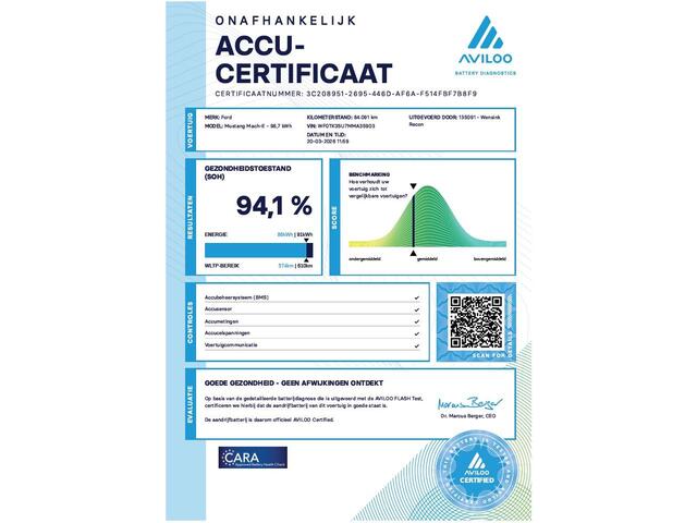 Ford MUSTANG Mach-E Extended First Edition AWD 98 kWh | SOH 94,1% | Trekhaak | Panoramadak | 360° Camera | B&O | Cruise Control Adaptief | Navigatie | Elek. Achterklep | Keyless Entry/Go |