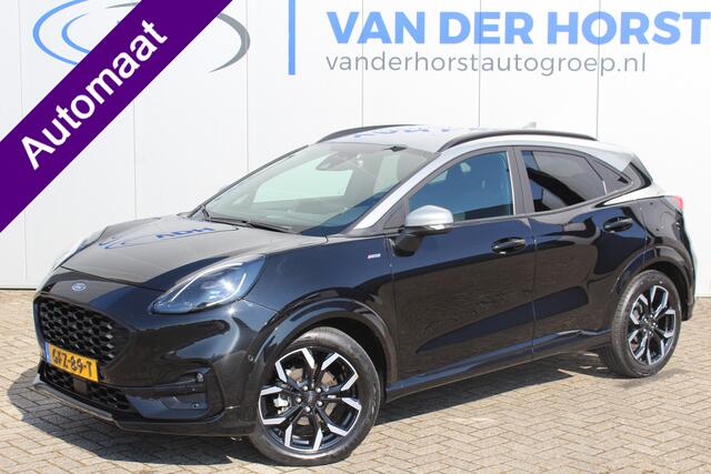 Ford PUMA 1.0-125pk EcoBoost Hybrid ST-Line X Two tone. AUTOMAAT ! Gun uzelf het plezier en comfort van een automaat ! Volautm. airco, navigatie, telefoonvoorb., cruise control, lane assist, B&O soundsystem, LED verlichting, camera, parkeersensoren v+a etc.