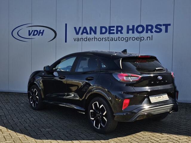 Ford PUMA 1.0-125pk EcoBoost Hybrid ST-Line X. April 2024 ! Slechts 9.700km ! Autm. airco, navigatie, telefoonvoorb., camera, pdc v+a, parkeerassistent, LED verl., metallic lak, LM wielen, stoel-, stuur- en voorraamverw., lane- en sideassist, adapt. cruise cntrl et