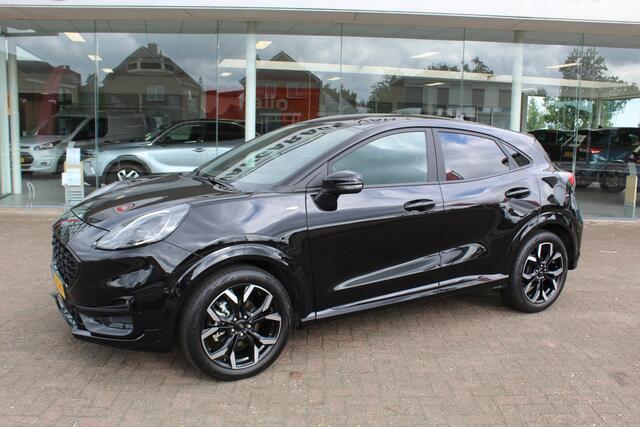 Ford PUMA 1.0-125pk EcoBoost Hybrid ST-Line X. April 2024 ! Slechts 9.700km ! Autm. airco, navigatie, telefoonvoorb., camera, pdc v+a, parkeerassistent, LED verl., metallic lak, LM wielen, stoel-, stuur- en voorraamverw., lane- en sideassist, adapt. cruise cntrl et