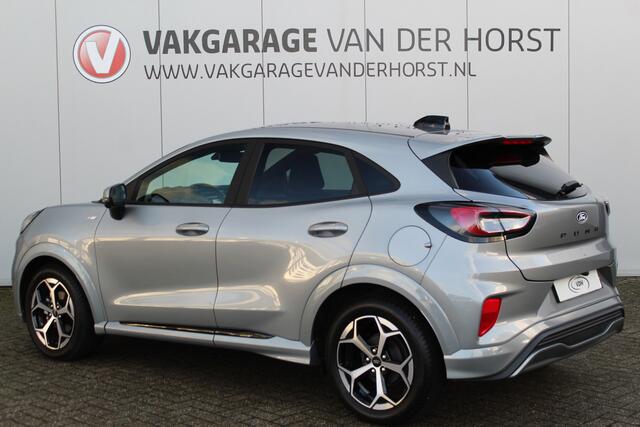 Ford PUMA 1.0-125pk EcoBoost Mild Hybrid ST-Line X AUTOMAAT ! Nieuw model ! Fabrieksgarantie t/m 25-09-2028. Mooie, erg luxe hoogzitter ! Slechts 8.500 km ! Autm. airco, camera rondom, navigatie, telefoonvoorb., B&O soundsyst., metallic lak, LM wielen, LED verlicht