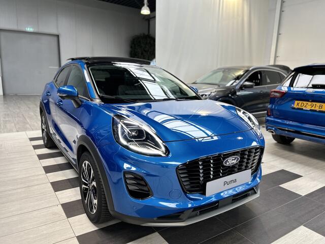 Ford PUMA EcoBoost Hybrid 125 pk Titanium | Pano | Elek achterklep | Winterpack | Adapt. Cruise | Dodehoek detectie | 360 Camera | Fabr. Gar. t/m 02-2029