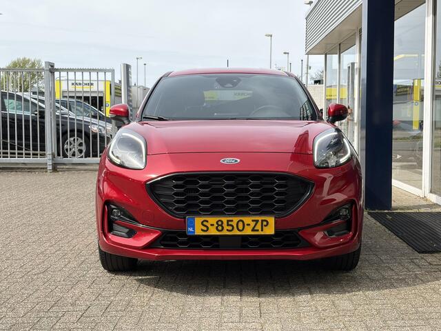 Ford PUMA 1.0 EcoBoost Hybrid ST-Line / 125 Pk / Automaat / Dealer-Onderhouden / Digitaal Dashboard / LED / DAB / Navi / Apple-Carplay&Android-Auto / Stoel+Stuurverwarming / Draadloze telefoonlader / Airco / Cruise-Control / Lane-Assist / ELKTR-Pakket / PDC Achter 
