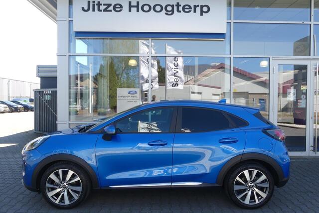 Ford PUMA 1.0 EcoBoost Hybrid Titanium X TREKHAAK AFNEEMBAAR (1.100KG), WINTER PACK, ADAPT. CRUISE, CLIMA, NAVI, CAMERA, PDC V&A, APPLE CARPLAY/ANDROID AUTO, BLIS, B&O, LANE ASSIST, 92.386KM