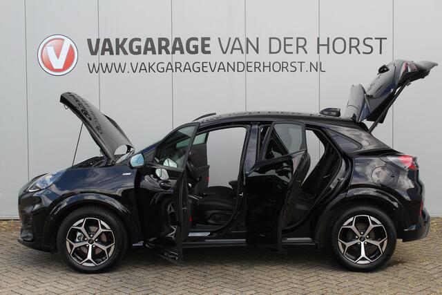 Ford PUMA 1.0-125pk EcoBoost Mild-Hybrid ST-Line X AUTOMAAT ! Heerlijk comfortabele, sportieve en luxe hoogzitter, fabr. garamtie t/m 15-07-2029 ! Autm. airco, stoel-, stuur- en voorraamverw., navigatie, telefoonvoorb., lane- en side assist, adapt. cruise cntrl etc