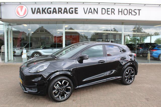 Ford PUMA 1.0-125pk EcoBoost Hybrid ST-Line X. April 2024 ! Slechts 9.700km ! Autm. airco, navigatie, telefoonvoorb., camera, pdc v+a, parkeerassistent, LED verl., metallic lak, LM wielen, stoel-, stuur- en voorraamverw., lane- en sideassist, adapt. cruise cntrl etc