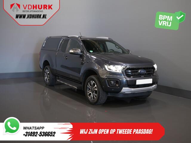 Ford RANGER 2.0 EcoBlue 215 pk Aut. Wildtrak Supercab/ 4x4/ Adapt.Cruise/ Leder/ 3.5T trekverm./ Bi-Xenon/ Stoelverw./ Voorruitverw./ Climate/ Navi/ Carplay/ LMV/ PDC/ Trekhaak
