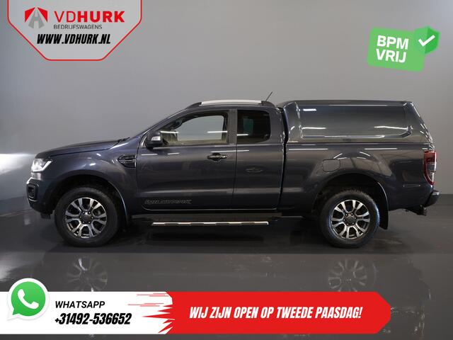 Ford RANGER 2.0 EcoBlue 215 pk Aut. Wildtrak Supercab/ 4x4/ Adapt.Cruise/ Leder/ 3.5T trekverm./ Bi-Xenon/ Stoelverw./ Voorruitverw./ Climate/ Navi/ Carplay/ LMV/ PDC/ Trekhaak