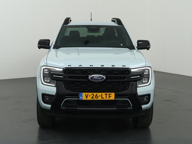 Ford RANGER Stormtrak 2.3 PHEV | 279 PK | DOUBLE CAB | NL AUTO | PRO POWER ONBOARD 2.3 kWh | 360 CAMERA | 3500 KG TREKHAAK | ADAPTIEVE CRUISE | LEREN BEKLEDING | NAVIGATIE | STOELVERWARMING | STUURWIELVERWARMING | ELEKRISCHE ROLLER-TOP