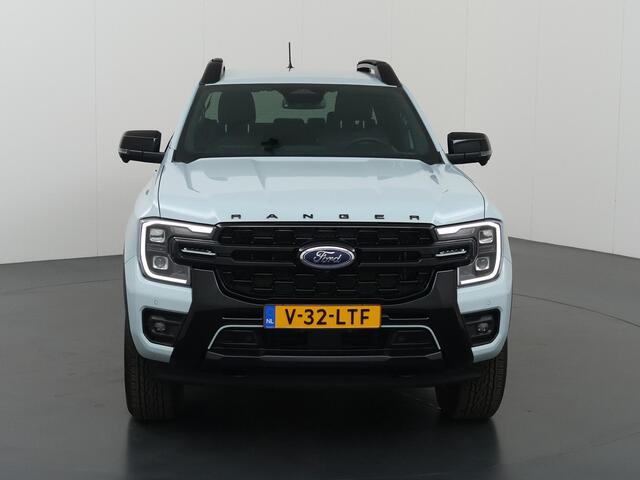 Ford RANGER Stormtrak 2.3 PHEV | 279 PK | DOUBLE CAB | NL AUTO | PRO POWER ONBOARD 2.3 kWh | 360 CAMERA | 3500 KG TREKHAAK | ADAPTIEVE CRUISE | LEREN BEKLEDING | NAVIGATIE | STOELVERWARMING | STUURWIELVERWARMING | ELEKRISCHE ROLLER-TOP