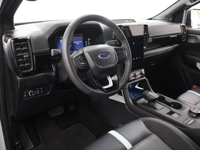 Ford RANGER Stormtrak 2.3 PHEV | 279 PK | DOUBLE CAB | NL AUTO | PRO POWER ONBOARD 2.3 kWh | 360 CAMERA | 3500 KG TREKHAAK | ADAPTIEVE CRUISE | LEREN BEKLEDING | NAVIGATIE | STOELVERWARMING | STUURWIELVERWARMING | ELEKRISCHE ROLLER-TOP