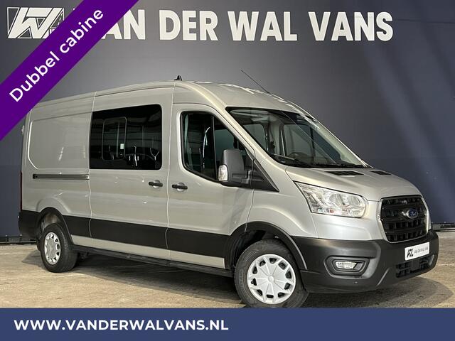 Ford TRANSIT 2.0 TDCI 130pk L3H2 Dubbele cabine Euro6 Airco | 6 Zits | Trekhaak | LED Cruisecontrol, parkeersensoren, verwarmde voorruit