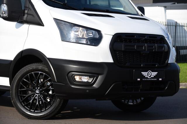 Ford TRANSIT 350 2.0 TDCI L3H2 Black & White Edition Cruise, Carplay, Stoelverwarming, NAVI, 130PK, Multimedia, Sensoren, Trekhaak, UNIEK!