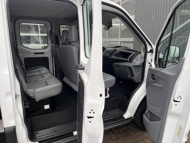 Ford TRANSIT 310 2.2 TDCI DC Openlaadbak Pick-up Airco Trekhaak 2150kg trekgewicht Bluetooth telefoon voorbereiding 7-Persoons Euro 5 open laadbak P-up Bakwagen Bpm vrij voor particulier gebruik!!