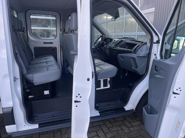 Ford TRANSIT 310 2.2 TDCI DC Openlaadbak Pick-up Airco Trekhaak 2150kg trekgewicht Bluetooth telefoon voorbereiding 7-Persoons Euro 5 open laadbak P-up Bakwagen Bpm vrij voor particulier gebruik!!