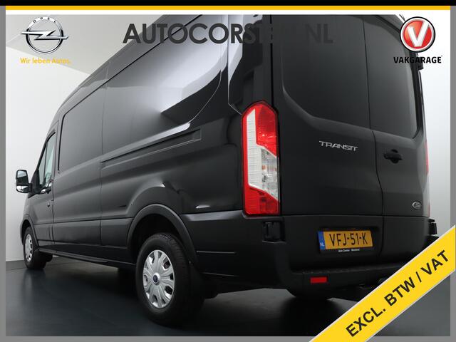 Ford TRANSIT 350 2.0TDCI L3H2 3-Persoons Airco Trekhaak Cruise Control Voorruit verwarmbaar Pdc Licht/Regensensor Trend Bluetooth Betoplex vloer Lat om Lat Wand Betimmering 1e Eigenaar Euro 6 Trekgewicht 2.500KG
