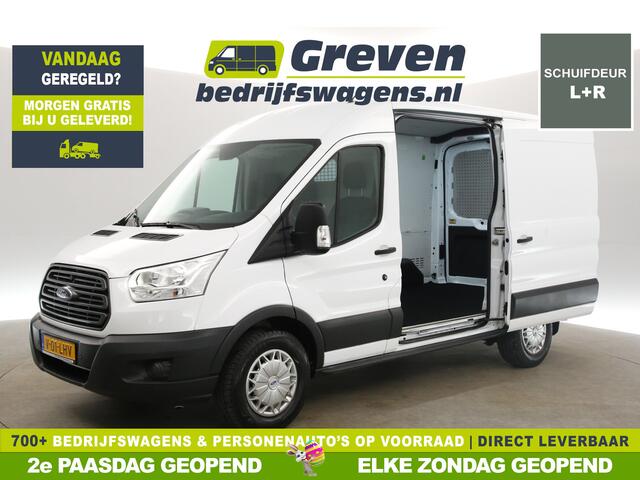 Ford TRANSIT 350 2.0 TDCI L2H2 Trend 170PK Airco Cruise LED 2xSchuifdeur PDC 3 Persoons Stoelverw. Treeplank
