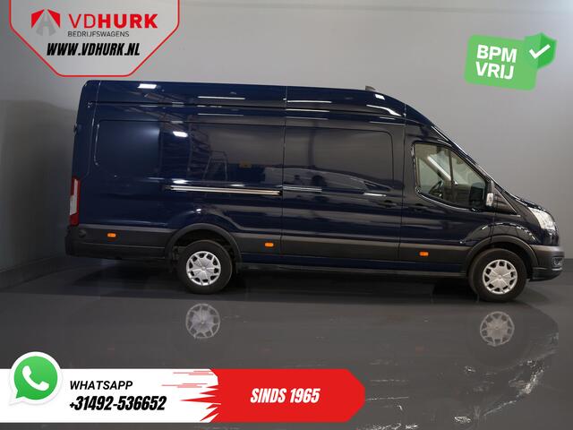 Ford TRANSIT 350 2.0 TDCI 170 pk Aut. Jumbo L4H3 RWD BPM VRIJ! 270 Gr. Deuren/ Climate/ Betimmerd/ Camera/ Carplay/ Cruise/ PDC