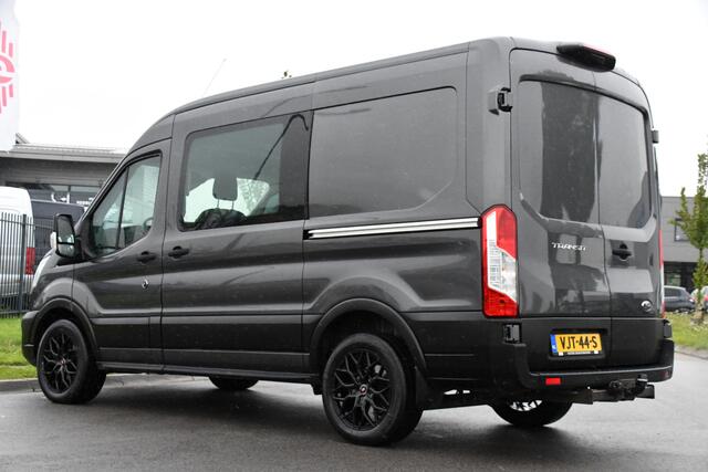 Ford TRANSIT 2.0 TDCI L2H2 DC Raptor Grill Camera, Cruise, Carplay, Stoelverwarming, 130pk, Automaat, Multimedia, 2 x Schuifdeur, Uniek!