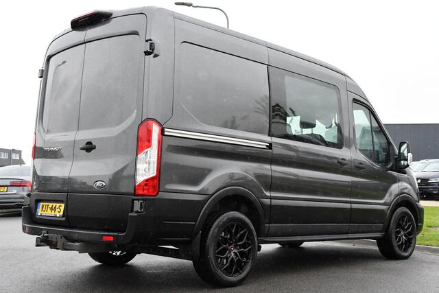 Ford TRANSIT 2.0 TDCI L2H2 DC Raptor Grill Camera, Cruise, Carplay, Stoelverwarming, 130pk, Automaat, Multimedia, 2 x Schuifdeur, Uniek!