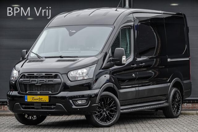 Ford TRANSIT L2H2 | 165Pk A8 Aut. | Raptor Edition | 2x Schuifdeur | Achteruitrijcamera | Trekhaak | 19'' | Agate Black