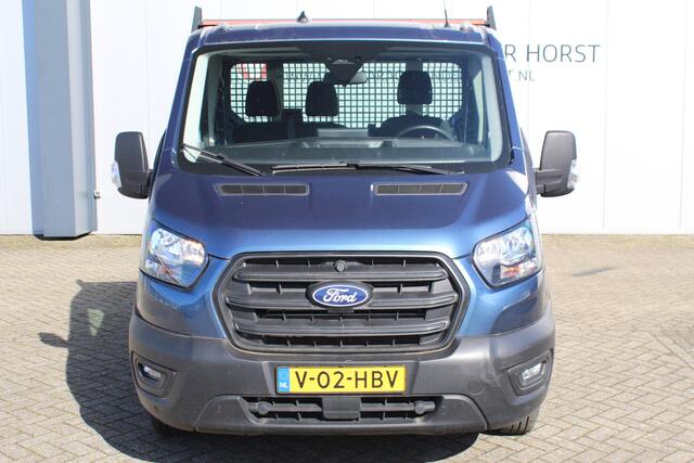 Ford TRANSIT 350 2.0-165pk TDCI L5H1 Trend RWD Chassis enkele cabine met open laadbak AUTOMAAT ! Unieke bedrijfswagen ! Slechts 12.700km ! Airco, stoel-, spiegel- en voorraamverw., metallic lak, adapt. cruise cntrl, dodehoek assistent, camera, parkeersensoren voor, tr