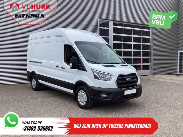 Ford TRANSIT 350 2.0 TDCI 185 pk Aut. L3H3 Riem V.V/ 2xSchuifdeur/ Bi-Xenon/ Elek.Stoel/ Carplay/ Stoelverw./ Camera/ Cruise/ PDC/ Navi
