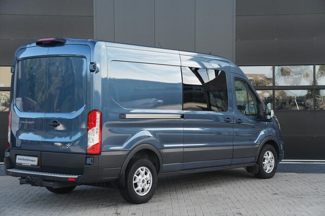 Ford TRANSIT 350 2.0 TDCI L3H2 Limited DC 185pk 5 Zits - 2x Schuif - Trekhaak - Cruise - Camera - Bi Xenon - Carplay/Android - Rijklaar