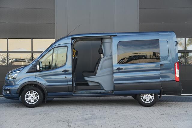 Ford TRANSIT 350 2.0 TDCI L3H2 Limited DC 185pk 5 Zits - 2x Schuif - Trekhaak - Cruise - Camera - Bi Xenon - Carplay/Android - Rijklaar