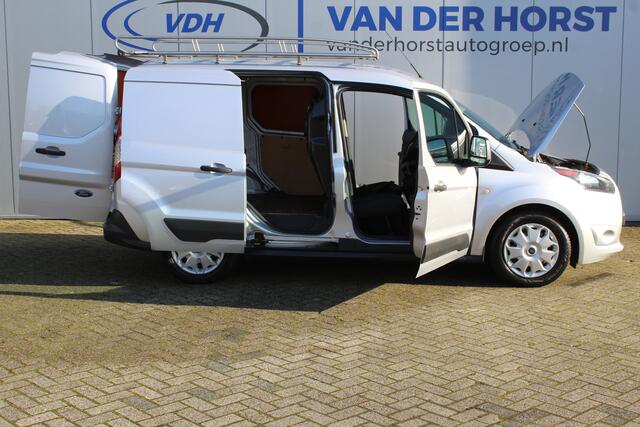Ford TRANSIT CONNECT 1.5-75pk TDCI L1 Trend. Dames en heren ondernemers, let op: nette bedrijfswagen, goed voor nog jaren veilig en plezierig vervoer ! Airco, telefoonvoorb., trekhaak, imperiaal, laadruimte betimmerd etc.