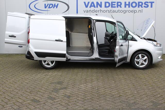 Ford TRANSIT CONNECT 1.5-120pk EcoBlue S&S L2 Trend AUTOMAAT ! Opgelet ! Deze nette en luxe Ford Connect kan u nog jaren tot dienst zijn ! Navigatie, telefoonvoorb., volautm. airco, stoel-, spiegel- en voorraamverw., cruise control, camera, pdc v+a, metallic lak, LM wielen et