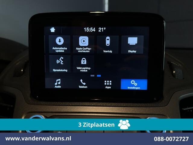 Ford TRANSIT CONNECT 1.5 EcoBlue 120pk L2H1 Euro6 Airco | 3-Zits | Camera | Apple Carplay | Cruisecontrol Stoelverwarming, Verwarmde voorruit, Parkeersensoren, Bijrijdersbank, 1500kg trekvermogen