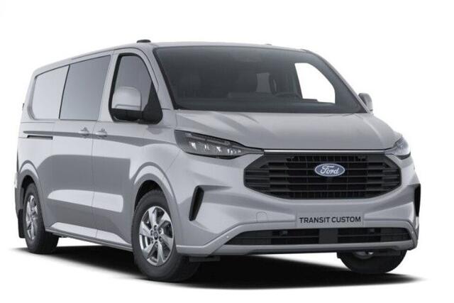 Ford TRANSIT CUSTOM 320L 170PK DC Limited AUT MY2024 Navi, ACC, Trekhaak, 360° Cam, 17" LM, 2x Schuifdeur!! NR. T03*