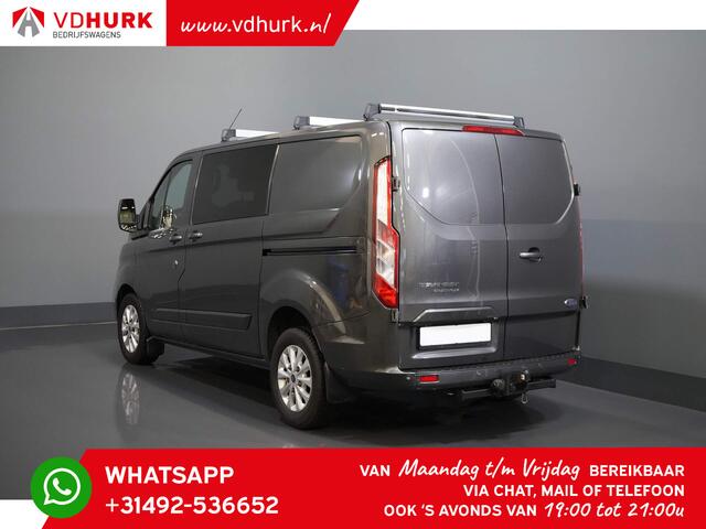 Ford TRANSIT CUSTOM 2.0 TDCI 130 pk Aut. DC Dubbel Cabine LIMITED 2x Schuifdeur/ CarPlay/ Stoelverw./ Cruise/ LMV/ Navi/ Cruise/ PDC V+A/ Trekhaak
